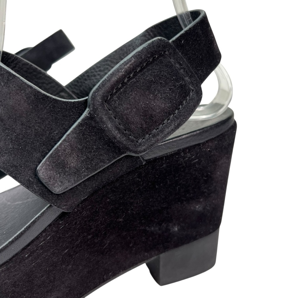 Pedro Garcia Desi Black Castoro Suede Leather Platform Wedge Sandals - Picture 5 of 8